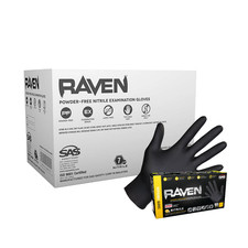 SAS Raven Black Nitrile Gloves Powder Free 7mil Version S-2XL (10/Boxes of 100) picture