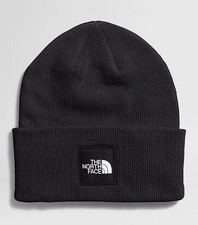 NWT THE NORTH FACE Big Box Men's Cuffed Knit  Beanie Hat-Black picture