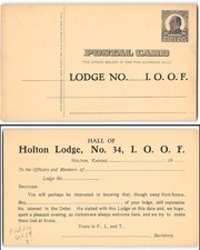 Pre-printed, unused postal cards for the I.O.O.F's in Holton KS picture
