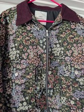 Free Assembly Women's Floral Cropped Full Zip Lined Jacket Multicolor L picture