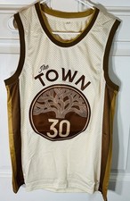 StephenCurry #30 The Town Basketball Jersey Men’s Small Cream Brown Fanwear NWOT picture