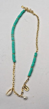 Mayamar (24K Gold Plated) Turquoise Bead Stone Heart Necklace 18