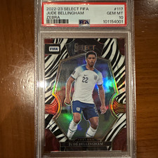 2022-23 PANINI SELECT FIFA JUDE BELLINGHAM MEZZANINE ZEBRA /25 PSA 10 picture