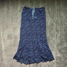 Y2K Blue & Black Mesh Maxi Skirt – Size 6 | Wavy Pattern Fairycore Whimsigoth picture
