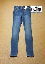 Hollister Women's Blue High Rise Super Skinny Slim Jeans Size UK 4 W23 L30 Denim picture