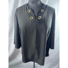 2884-Chico's Pop Over Blouse with Gold Eyelet Accents picture