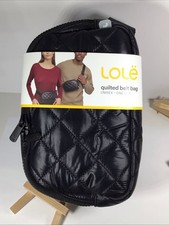 NWT New Lole Quilted Black Crossbody Everywhere Belt Bag Mini Nylon Logo Strap picture