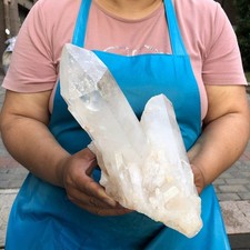 5.47LB Large Natural White Clear Quartz Crystal Cluster Rough Healing Specimen picture
