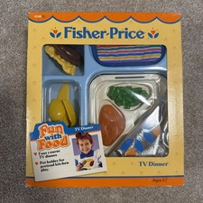 Vintage Fisher Price Fun With Food TV DINNER Complete In Box Toy - 1988 picture