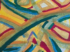 Original Abstract Canvas Painting Colorful Scribble Modern Wall Art picture