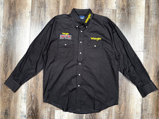 Wrangler NFR Rodeo Shirt PRCA Button Up Long Sleeve Size Large Black 2011 picture