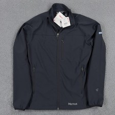 Marmot Jacket Mens Large Black Tempo M3 Softshell Full Zip Windbreaker 98260 picture