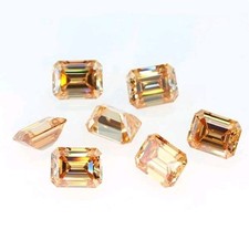 5 Ct Lot Emerald Cut Fancy Champagne Color 5x7 MM, VVS1 Diamond 5 PC gemstone picture