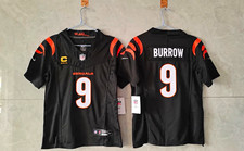Nike Cincinnati Bengals Joe Burrow #9 in game jersey all colors with C patch picture
