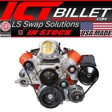 Low Mount Alternator, Power Steering Pump Brackets Compatible with LS Corvett... picture