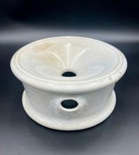 Antique 1800s French Ironstone Cuspidor (Spittoon), White With Crazing, Rare picture
