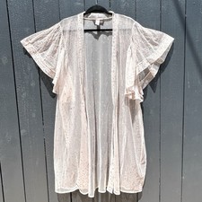 Victorias Secret Fairy Sheer Celestial Kimono Small Romantic Mesh Stars Metallic picture
