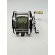 Ocean City No 110 Fishing Reel Black Silver Cream Green Vintage 250 Yard USA picture