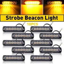 10X 6 Amber Car Truck LED Strobe Emergency Beacon Warning Hazard Flash Light Bar picture