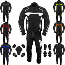 MOTORCYCLE CORDURA TEXTILE 2 PIECE SUIT TOURING WITH CE ARMOUR 100% WATERPROOF picture