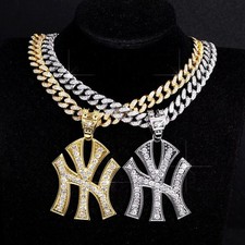 NY Yankees Gem Chain Necklace 24