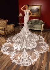 Kitty Chen Couture STELLA/H2215 Wedding Dress IVORY Size 10 Bridal Gown Mermaid picture