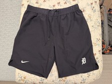 Nike Pro Dri-FIT Detroit Tigers Shorts Navy Size XL MLB Old English D Logo picture