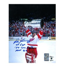 MIKE VERNON Signed & Inscribed Detroit Red Wings 8x10 Photo- 70037B picture