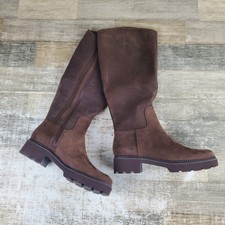 Vionic Fallbrook Womens Knee High Boots Sz 8.5 Chocolate Leather Side Zipper picture