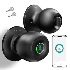 LNDU Keyless Smart Fingerprint Door Knob Lock Silent Mode Bluetooth App Key picture
