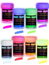 Glow in The Dark | Luminescent | Phosphorescent | Self-Luminous Paint - Set of 8 picture