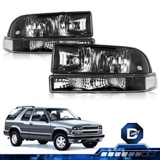 Pair For 1998-2005 Chevy Blazer Headlights S10 Headlamps Bumper Lamp Assembly  picture