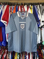 ENGLAND 1996 1997 AWAY SHIRT JERSEY UMBRO GRAY sz 2XL MEN VINTAGE picture