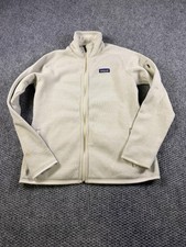 Patagonia Jacket Womens Large White Better Sweater Full Zip Fleece Pockets Warm picture