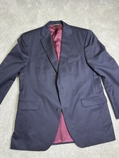 Jack Victor Navy Wool Twill Suit Jacket Blazer 41R Single-Breasted 2-Button picture