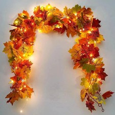 Leaf Garland - Artificial Autumn Wreath for Halloween Decoration - 200CM picture