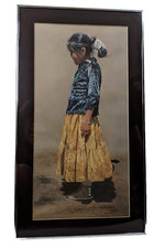 Ray Swanson Limited Edition Navajo Maiden Art Signed Reproduction Native 28x16 picture
