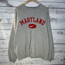 Vintage Nike Center Swoosh Maryland Terrapins UMD Terps Pullover Sweatshirt - XL picture