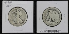 1917-S Walking Liberty Half Dollar Obverse Mint Mark 61ZK picture