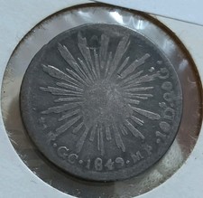 Mexico 1849 1 Real GUADALUPE Y CALVO GC MP picture