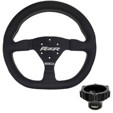 Sparco Steering Wheel and Hub Adapter Polaris RZR Turbo S Black Leather  NEW picture
