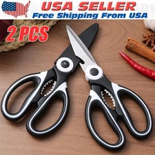 2 Stainless Steel Kitchen Shears Heavy Duty Scissors for Meat Fish Chicken Bones picture