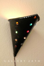 SPACE AGE MCM BRUTALIST METAL WALL SCONCE MID CENTURY ATOMIC VTG 50S LAMP BOHO picture