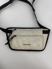 Balenciaga White Leather And Black Weekend Belt Bag picture