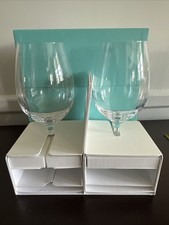 NIB Tiffany & Co Home Essentials Clear Red Wine Crystal Glasses, Set of 2 NIB picture