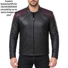 Men's Star Black Trek Picard Next Uniform Generation Captain TNG Leather jacket picture