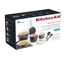 KitchenAid Ceramic Forged Aluminum Safe Nonstick 10 Piece Set Black. New picture