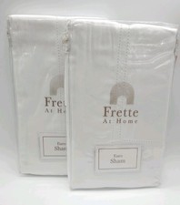 Frette Tiber Hemstitch Euro Pillow Shams White Set of 2 Shams NEW JL925024 picture