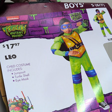 Nickelodeon TMNT Leonardo Child Costume 3-Piece Complete Outfit S (6/7) picture