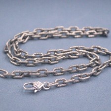 Real S925 Sterling Silver Chain Men's 5mm Vintage Cable Link Necklace 20inch  L picture